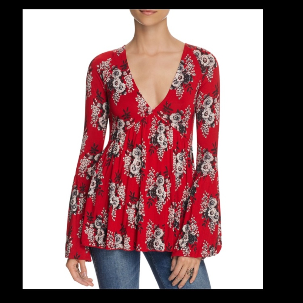 Free People speak easy floral tunic